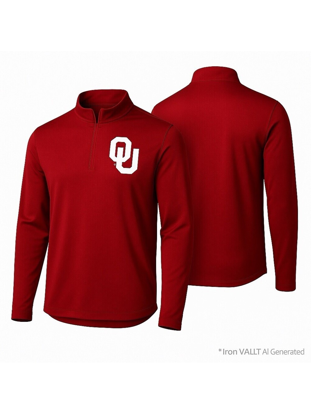 NCAA Men's Oklahoma Sooners Crimson Logo Quarter-Zip Size M